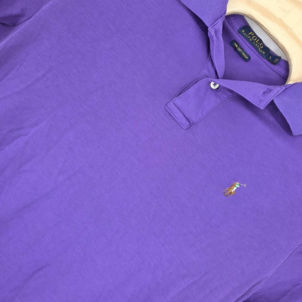 Polo Ralph Lauren Shirt Pima Soft Touch Polo Shirt Men's Large Purple Flesh Pony